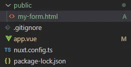 Tree structure for adding my-form.html