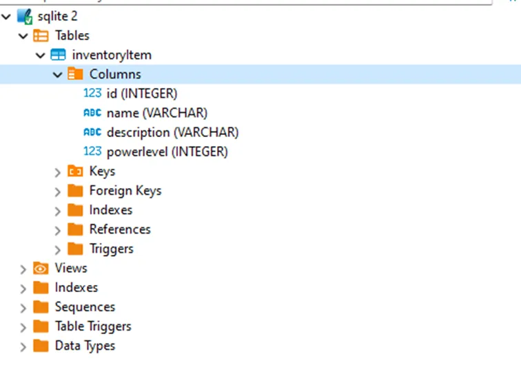 Database structure